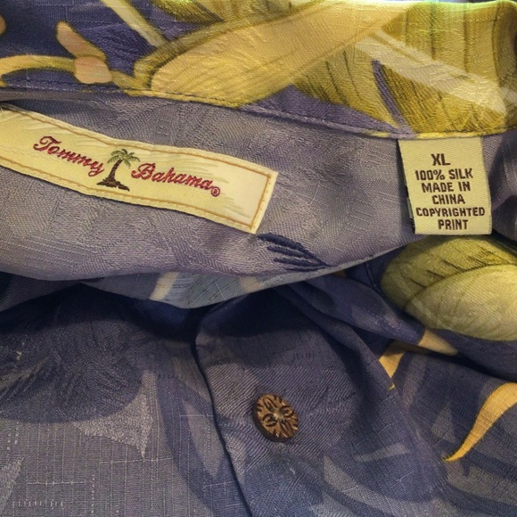 Tommy Bahama Men Hawaiian camp Shirt XL 100% silk short sleeve tropical vacation - Picture 11 of 11